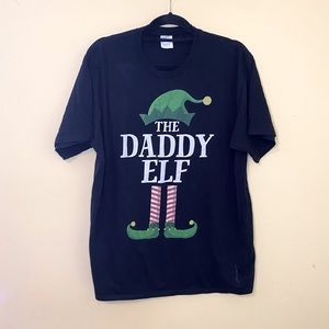 The Daddy Elf Black Christmas Holiday Cute Funny T-Shirt Size XL
